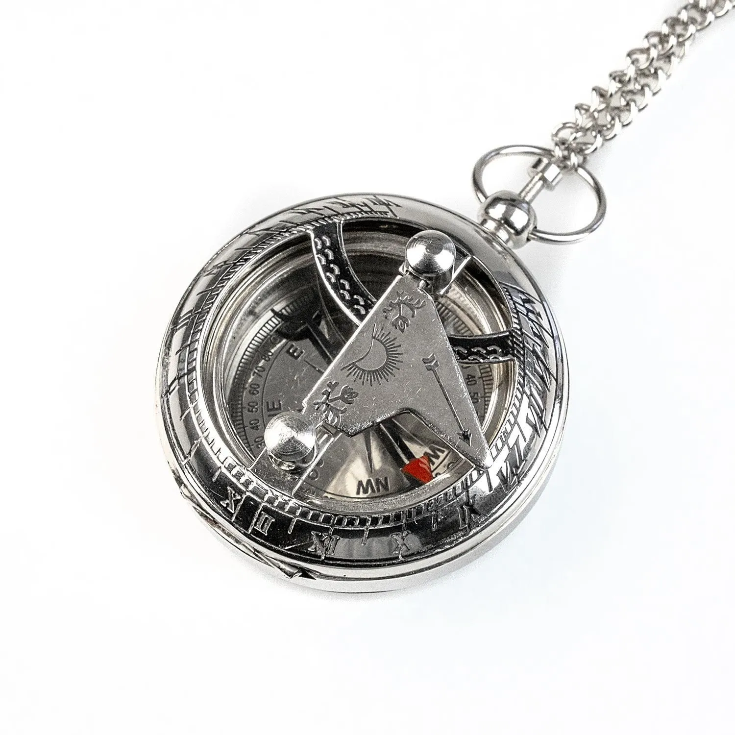 BUSH CRAFT 便携指南针日晷 银色