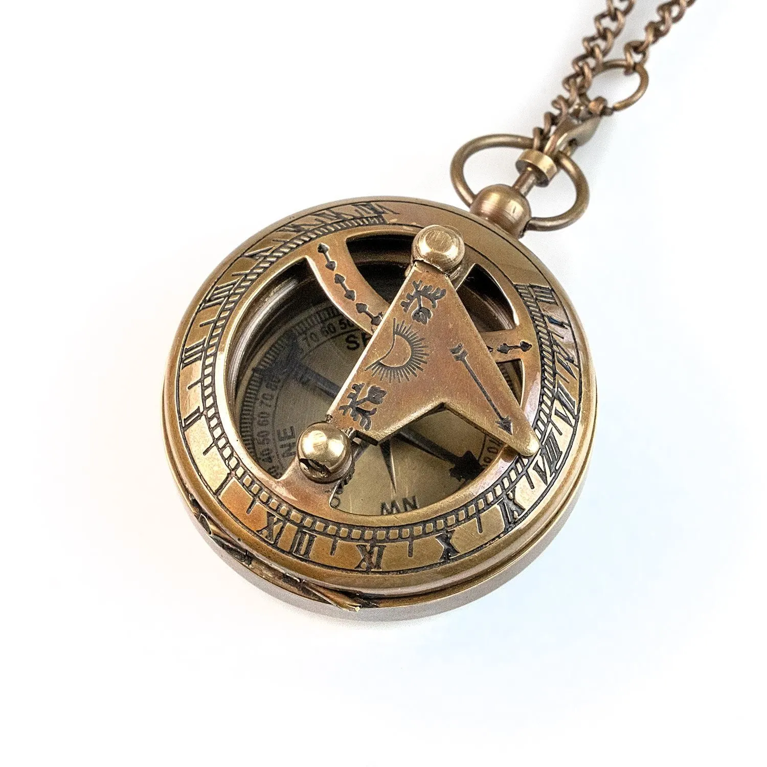 BUSH CRAFT 便携指南针日晷 古铜